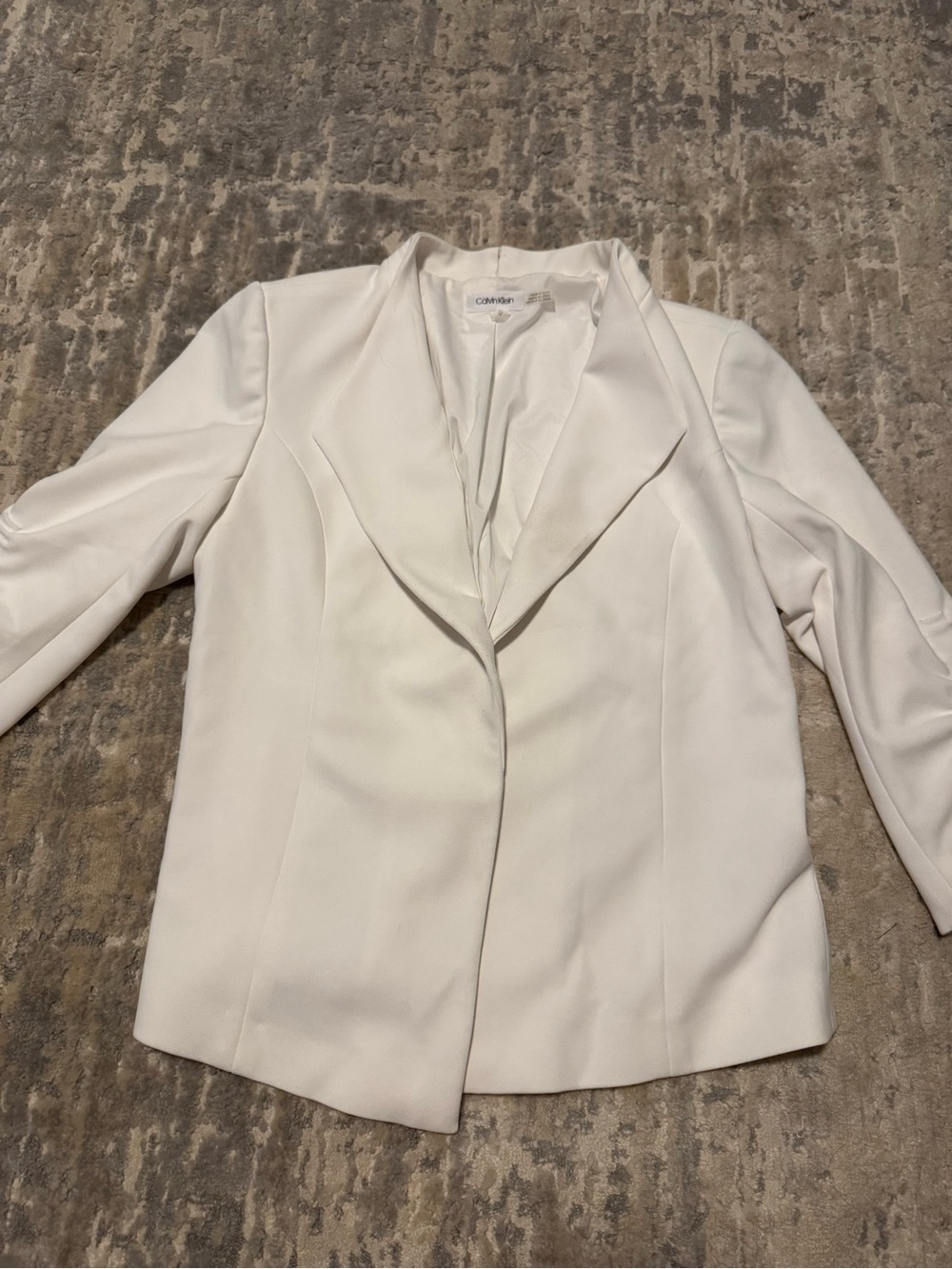 Calvin Klein Women's Cream Single-Button Blazer